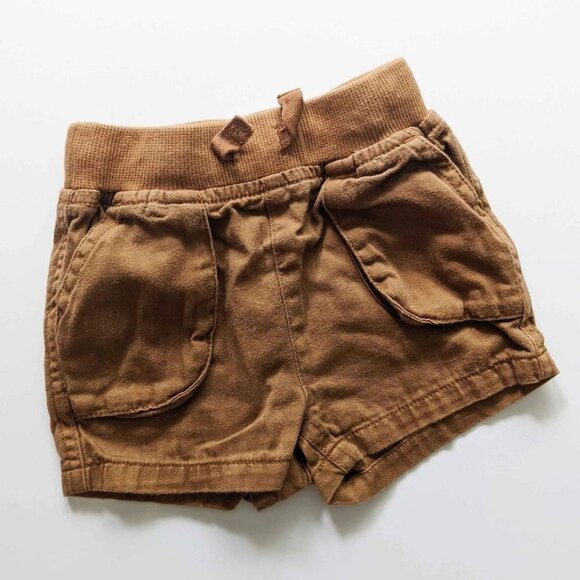 Hanna Andersson girls Tan Drawstring Shorts Size 70/6-12m Baby - Picture 2 of 4